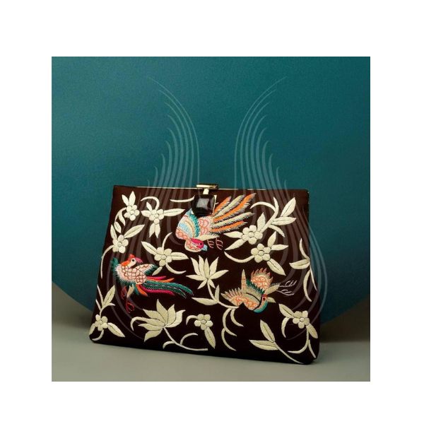 BROWN ALLURE GARA IN STUDDED FRAME (G15)